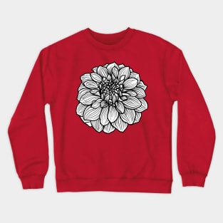 DAHLIA 01, big single flower, hand-drawn Crewneck Sweatshirt